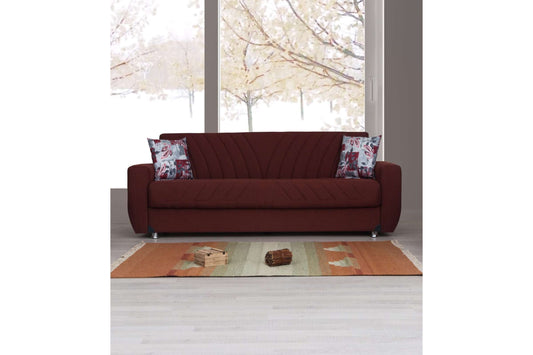 Jennifer Burgundy Fabric Sofa Bed by Alpha Furniture - Versatile Sleeper Sofa