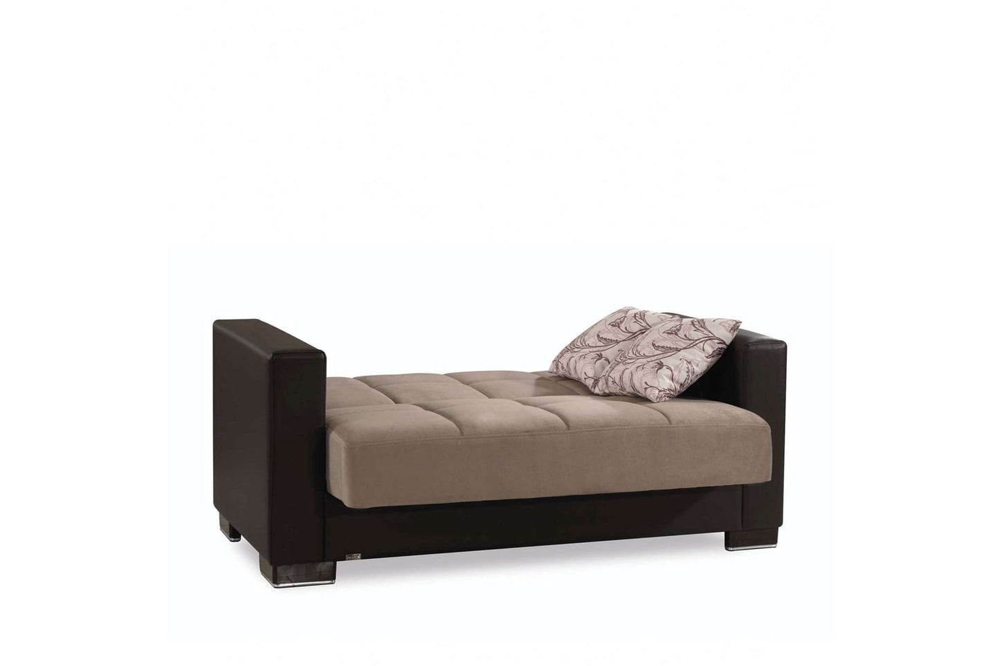 Classic Sand/Brown Convertible Loveseat