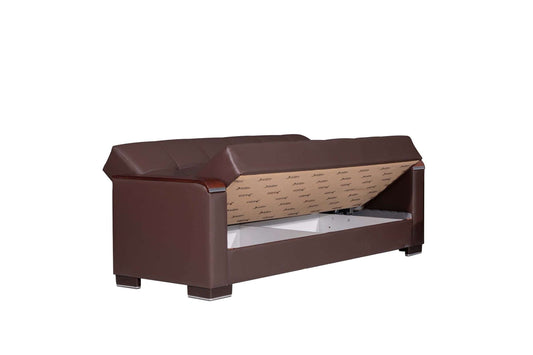 X Brown PU 316 Sofa Bed