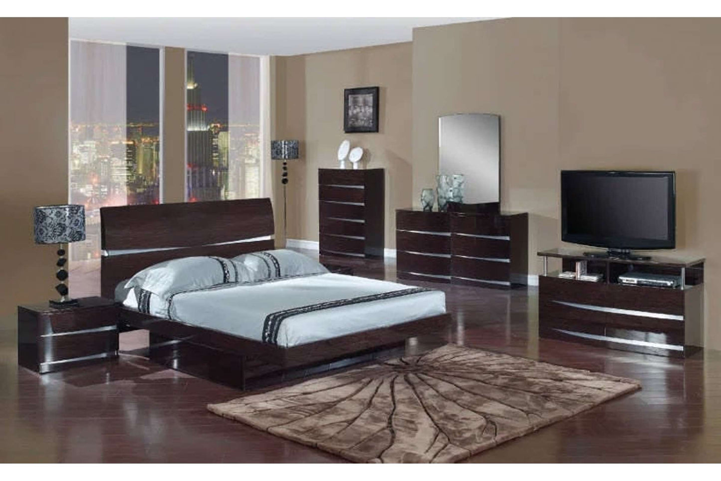 Glossy Wenge Dresser with Ample Storage