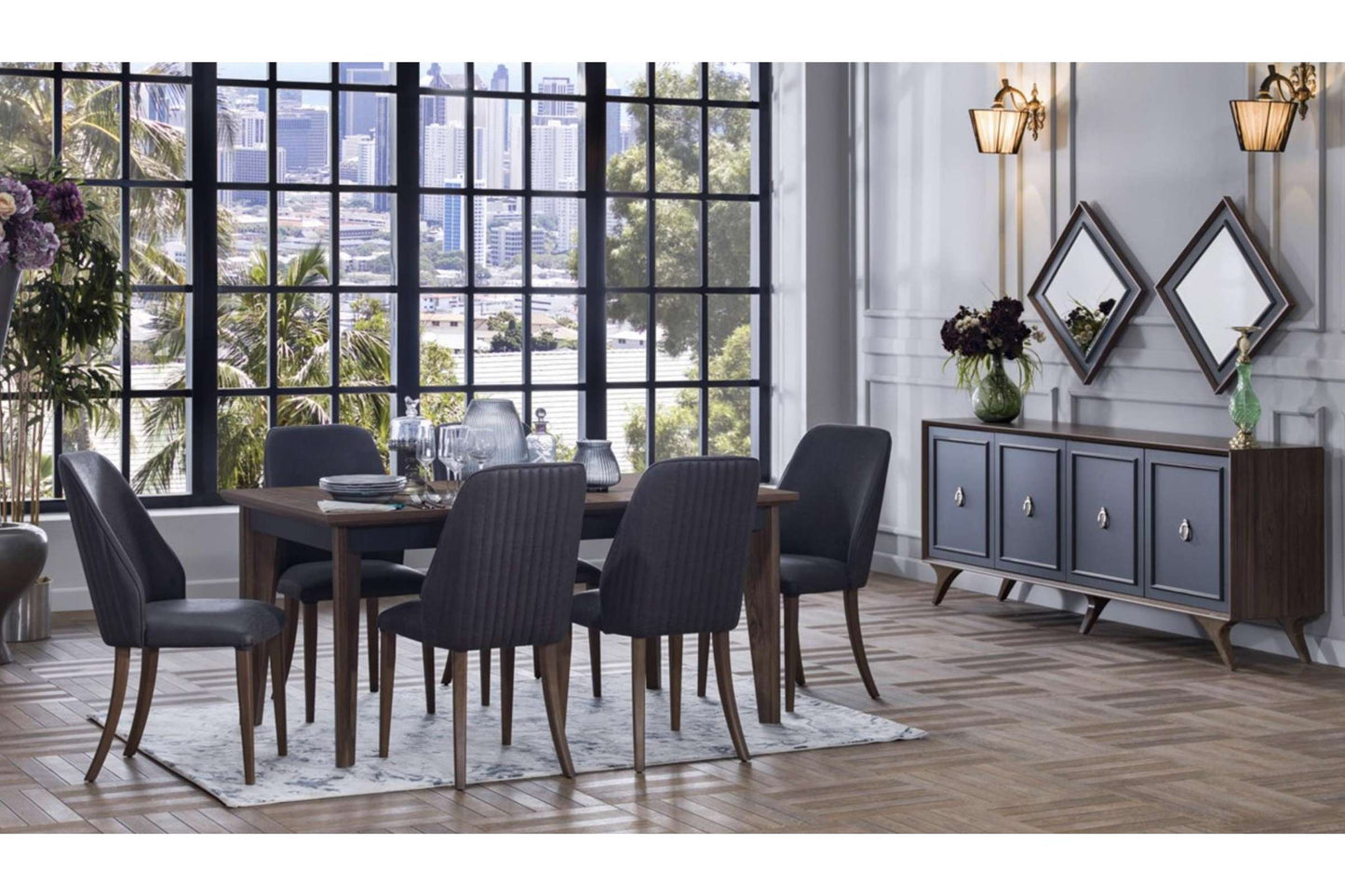 Alegro Buffet Light Walnut Anthracite Dining Furniture