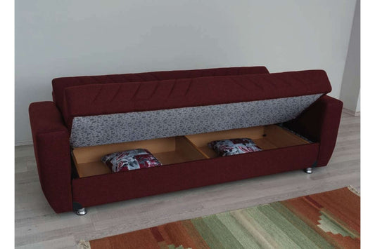 Jennifer Burgundy Fabric Sofa Bed by Alpha Furniture - Versatile Sleeper Sofa