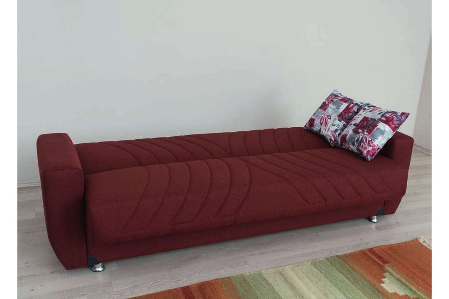 Jennifer Burgundy Fabric Sofa Bed by Alpha Furniture - Versatile Sleeper Sofa