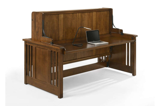 Artisan Black Walnut Twin Desk Murphy Cabinet