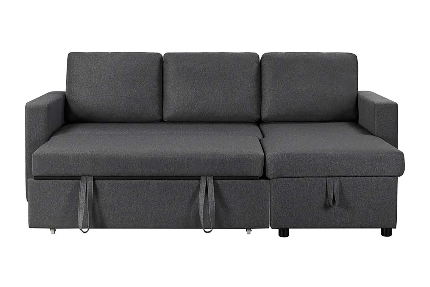 Avila Reversible Sectional Sofa Bed Dark Gray with Storage Chaise