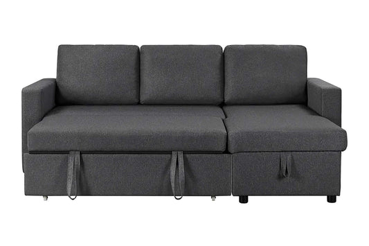 Avila Reversible Sectional Sofa Bed Dark Gray with Storage Chaise