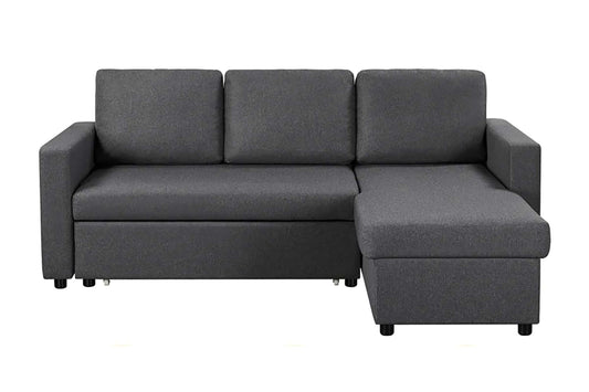 Avila Reversible Sectional Sofa Bed Dark Gray with Storage Chaise