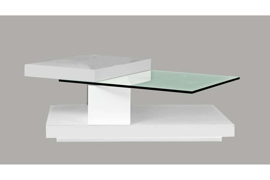 Swing High Gloss White Coffee Table with Swivel Top