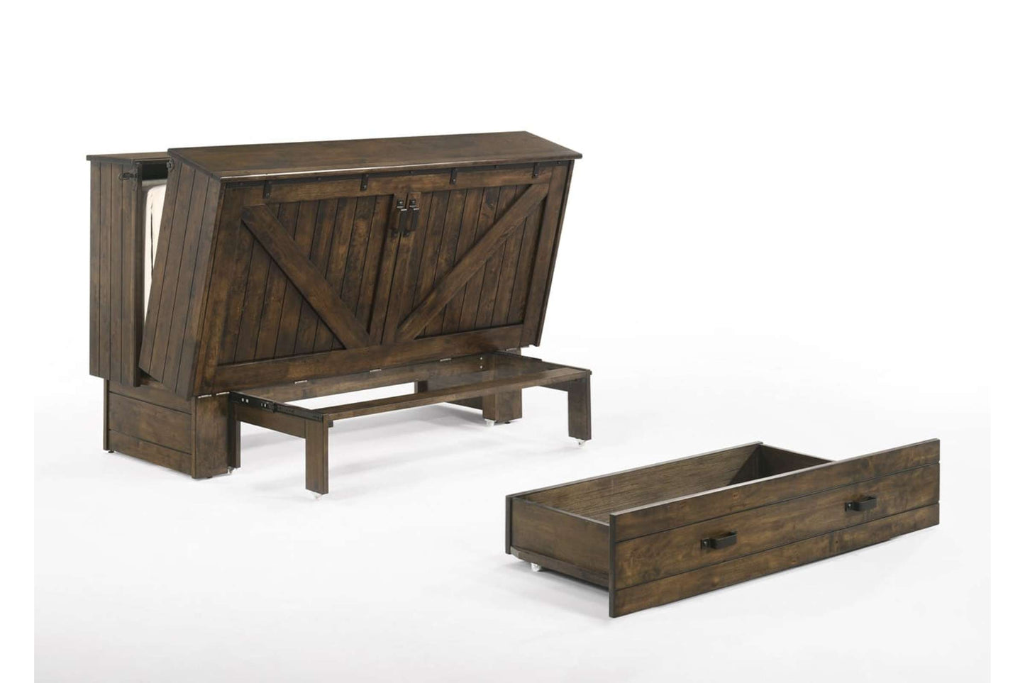 Queen Murphy Cabinet Bed Wildwood Brown