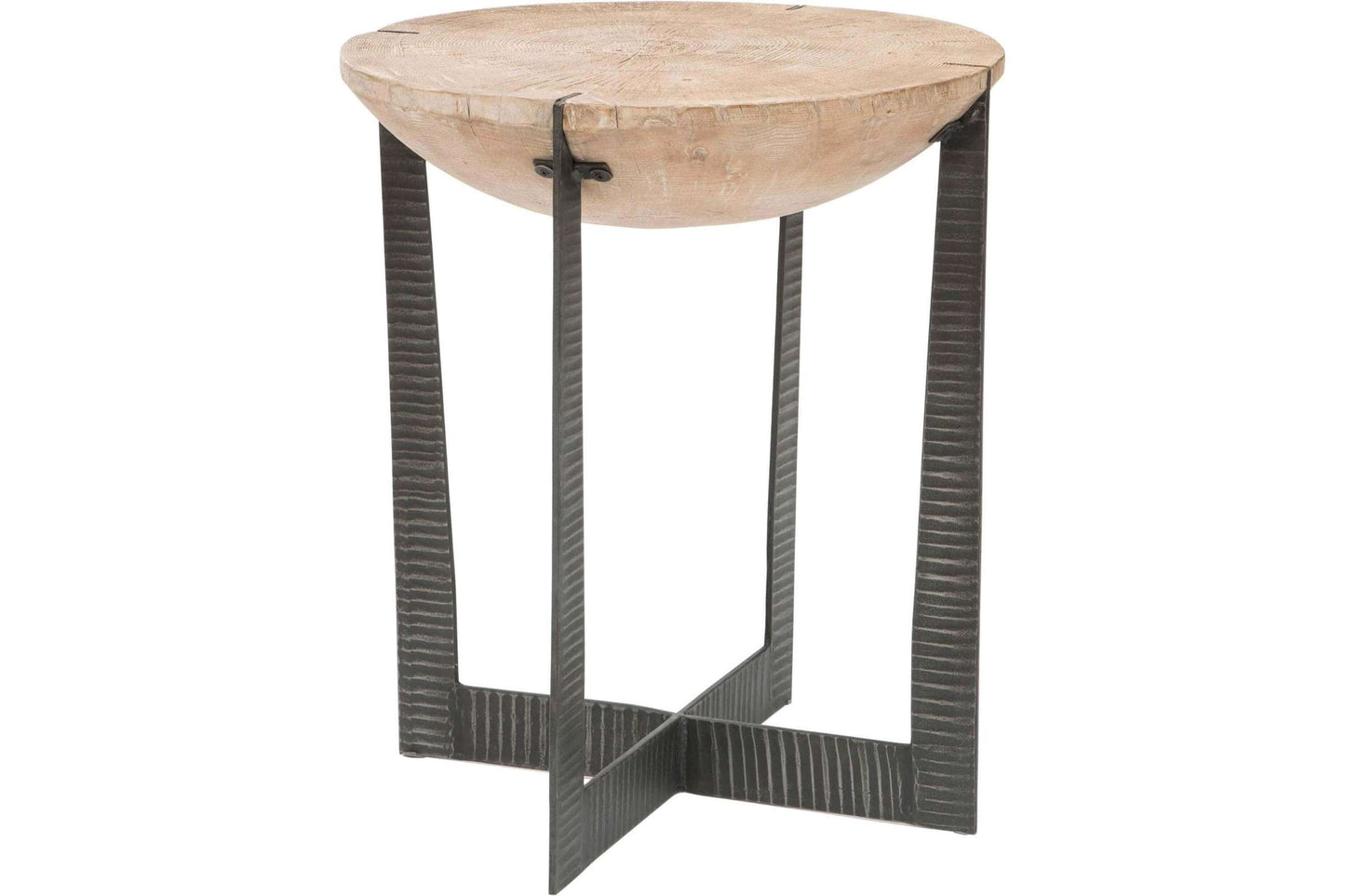 Watson Elm Wood End Table with Iron Frame