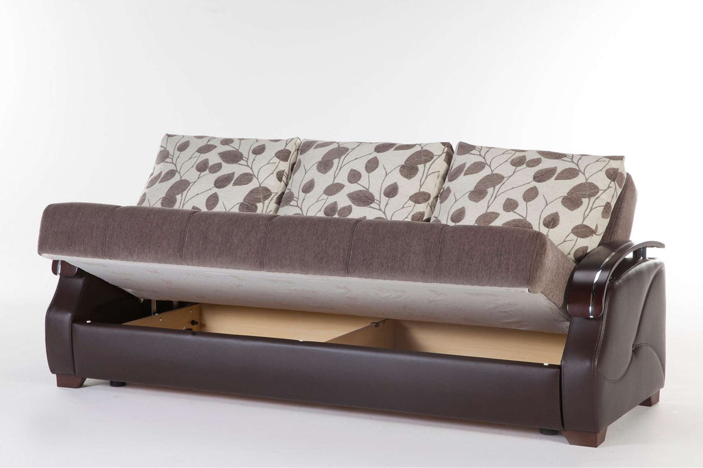 Costa Armoni Brown Convertible Sofa Bed by Bellona - Modern Tufted Sleeper with Storage