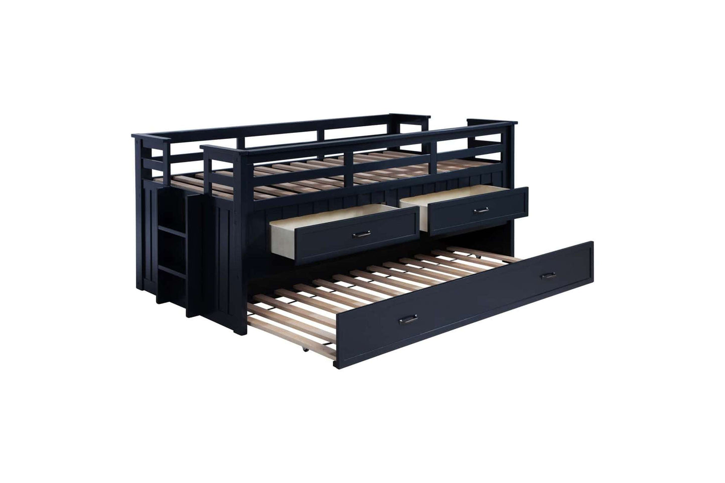 Carlsbad Wood Twin Captain's Bed with Trundle in Navy Blue by Coaster Furniture