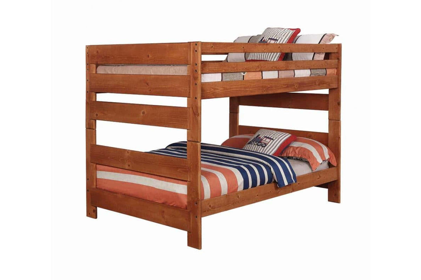Wrangle Hill Amber Wash Full over Full Bunk Bed with Stairway Chest