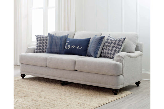 Glenn Light Gray Recessed Arms Sofa by Coaster Furniture - Transitional Farmhouse Style