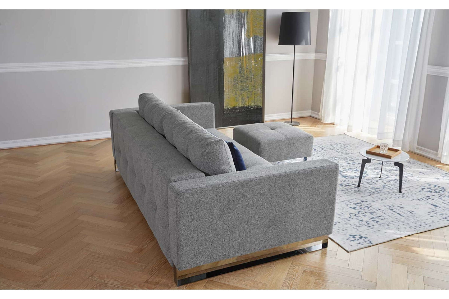 Cassius Deluxe Excess Sofa Bed (Queen Size) Melange Light Gray