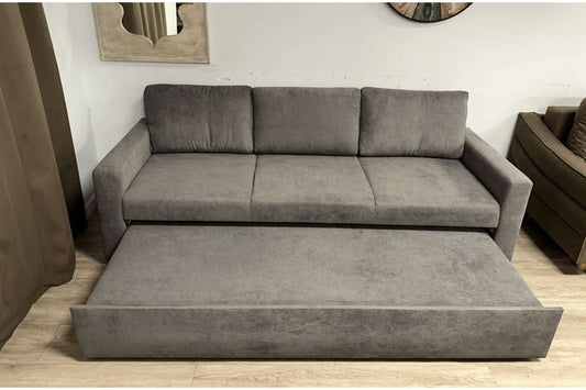 Concept Sofa Bed (Full Size) Gray Micro-suede Fabric
