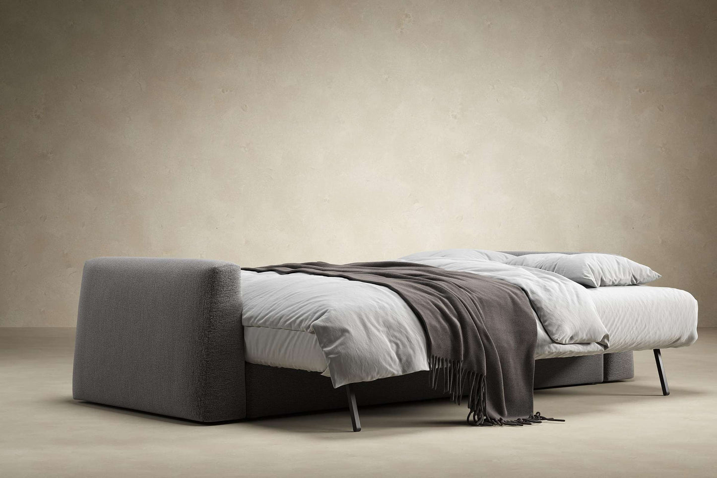 Cone Sleek Sofa Bed (Queen Size) Melange Light Gray