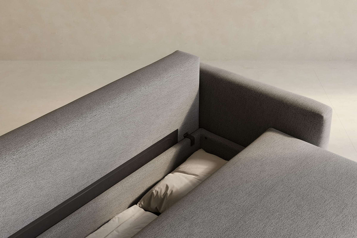 Cone Sleek Sofa Bed (Queen Size) Melange Light Gray