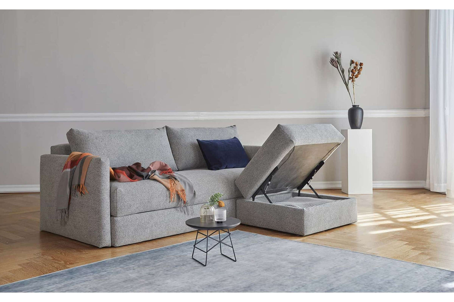 Cornila Ottoman Melange Light Gray