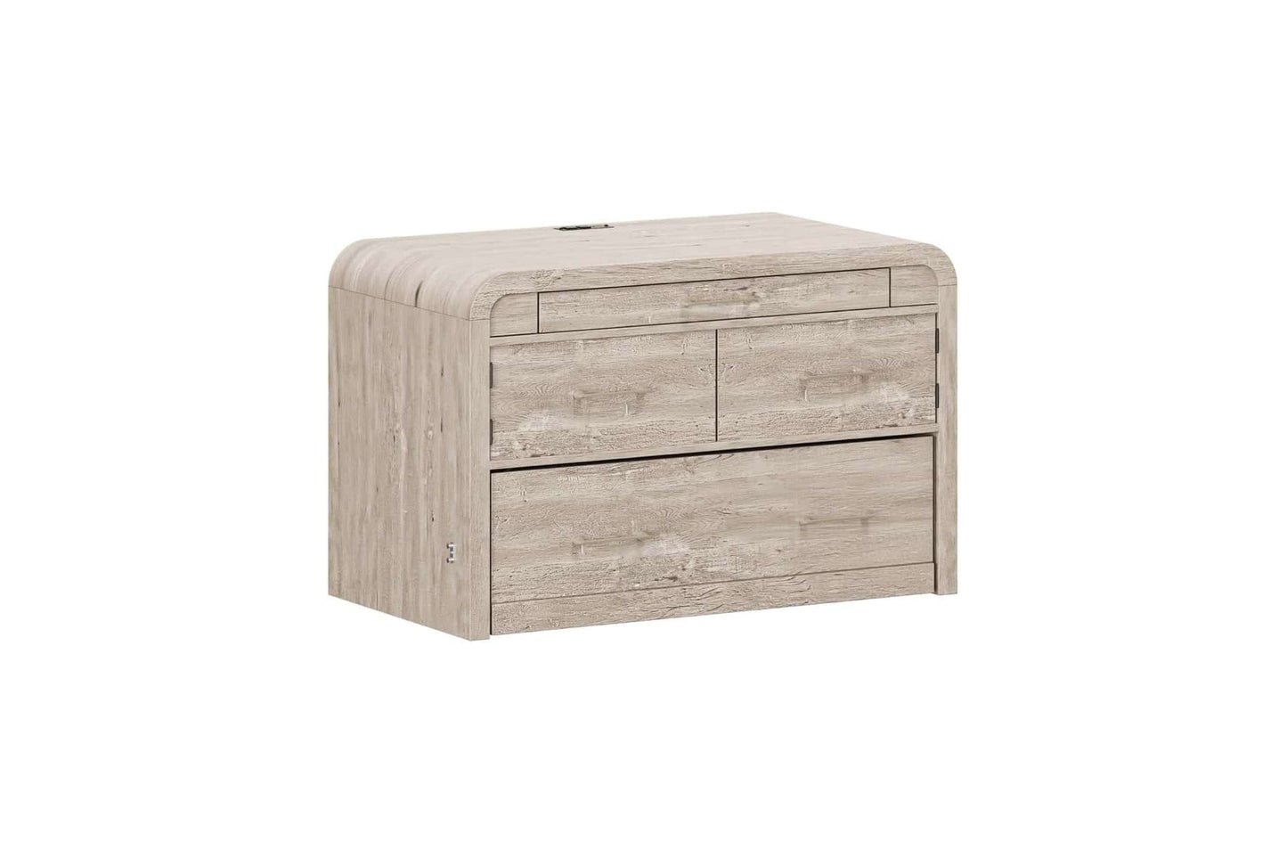 Juna Twin Cabinet Bed with Desk Console in Gray