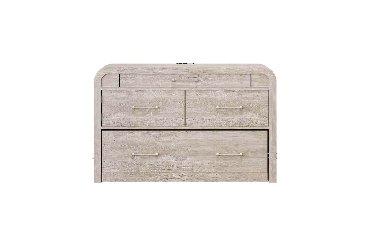 Juna Twin Cabinet Bed with Desk Console in Gray