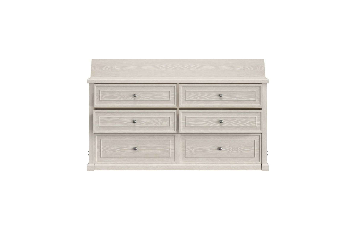 Soren Queen Four Drawer Dresser with Concealed Bed - Whitewash