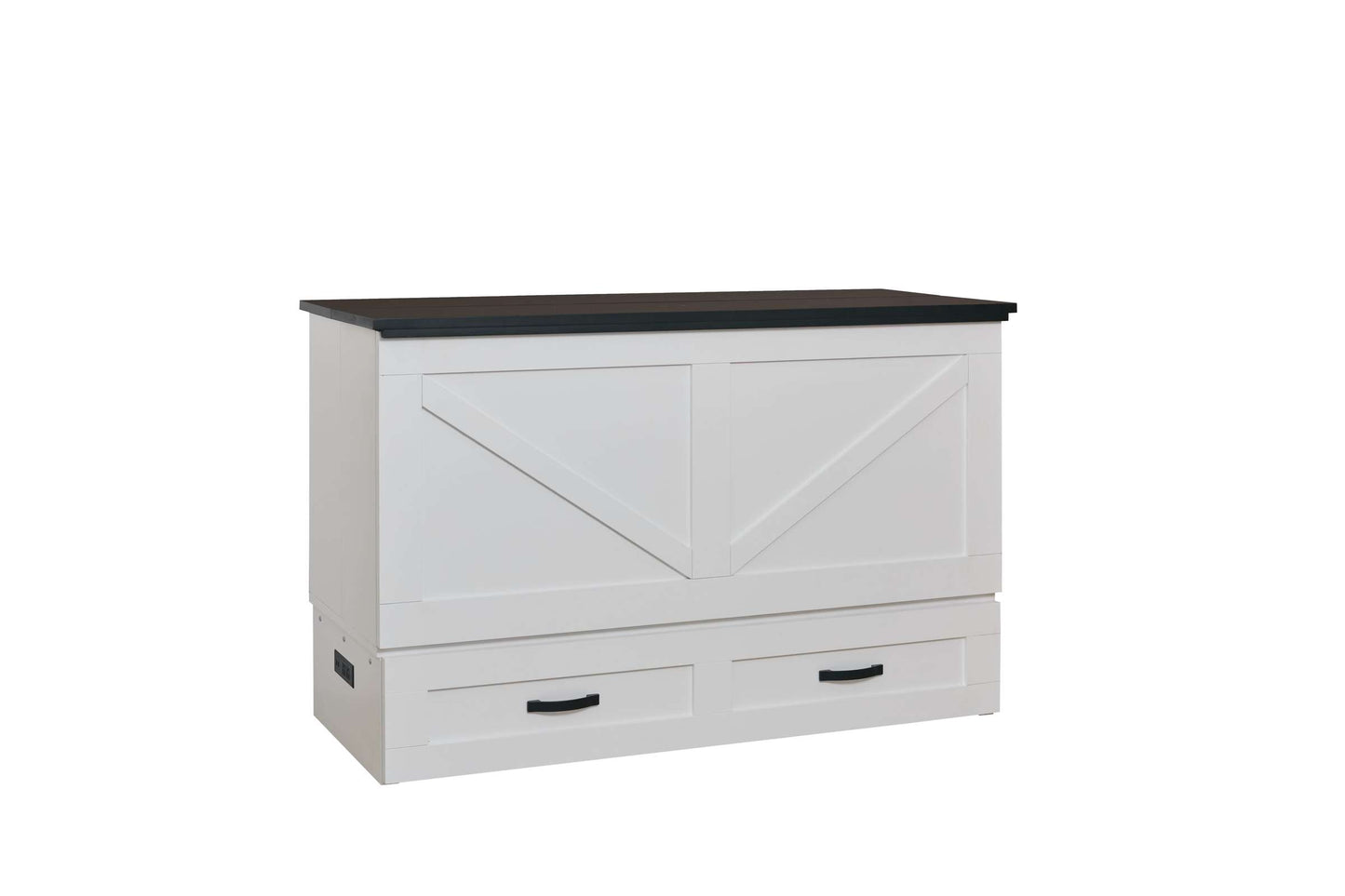 Elite Series Barn Cabinet Bed White with Black Top
