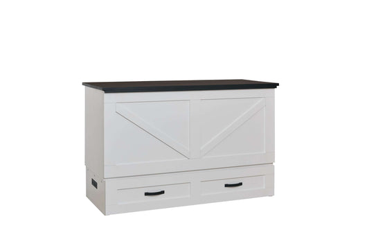 Elite Series Barn Cabinet Bed White with Black Top