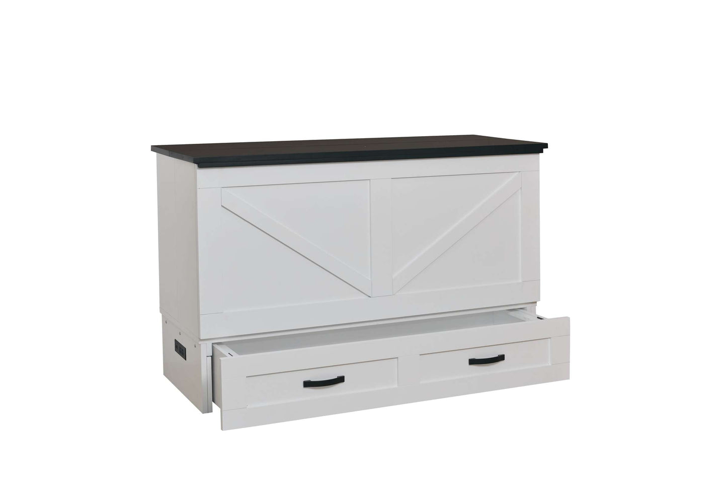Elite Series Barn Cabinet Bed White with Black Top