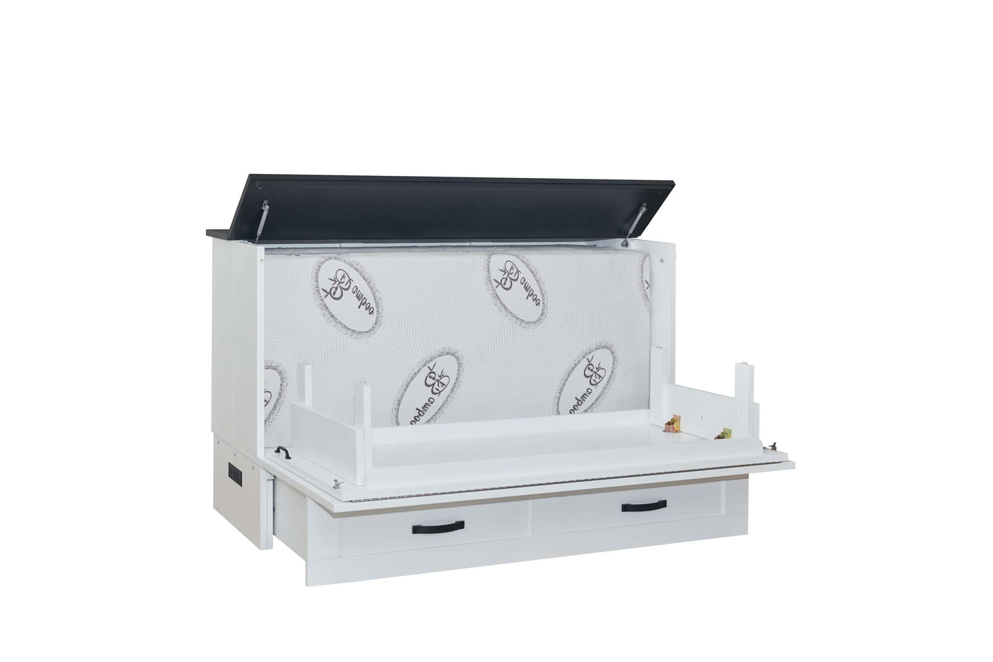 Elite Series Barn Cabinet Bed White with Black Top