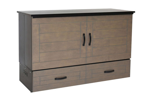 Elite Series Metro Cabinet Bed in Pebble Gray with Black Top
