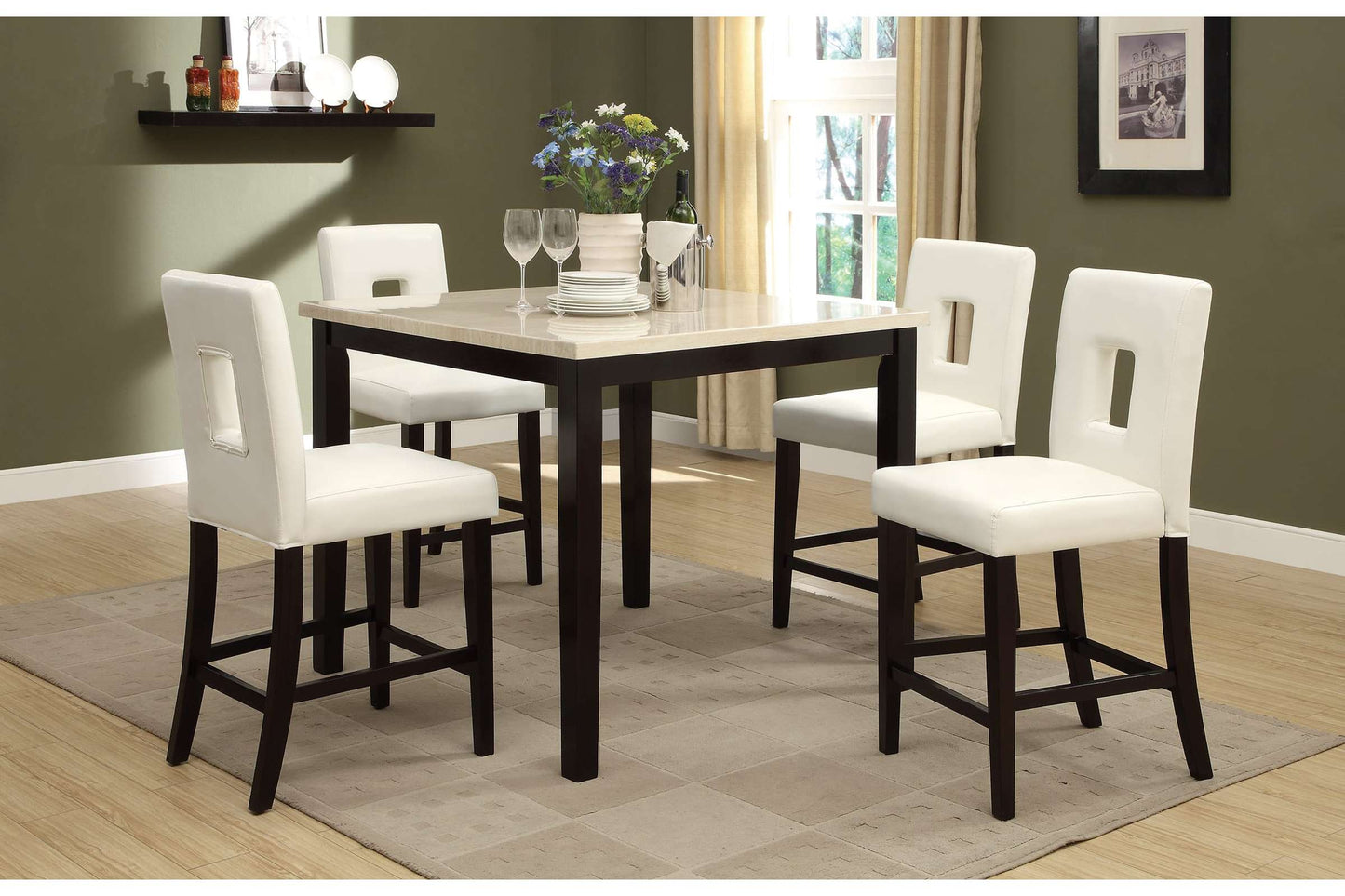 5 Pcs Counter Height Dining Set F2338/F1322