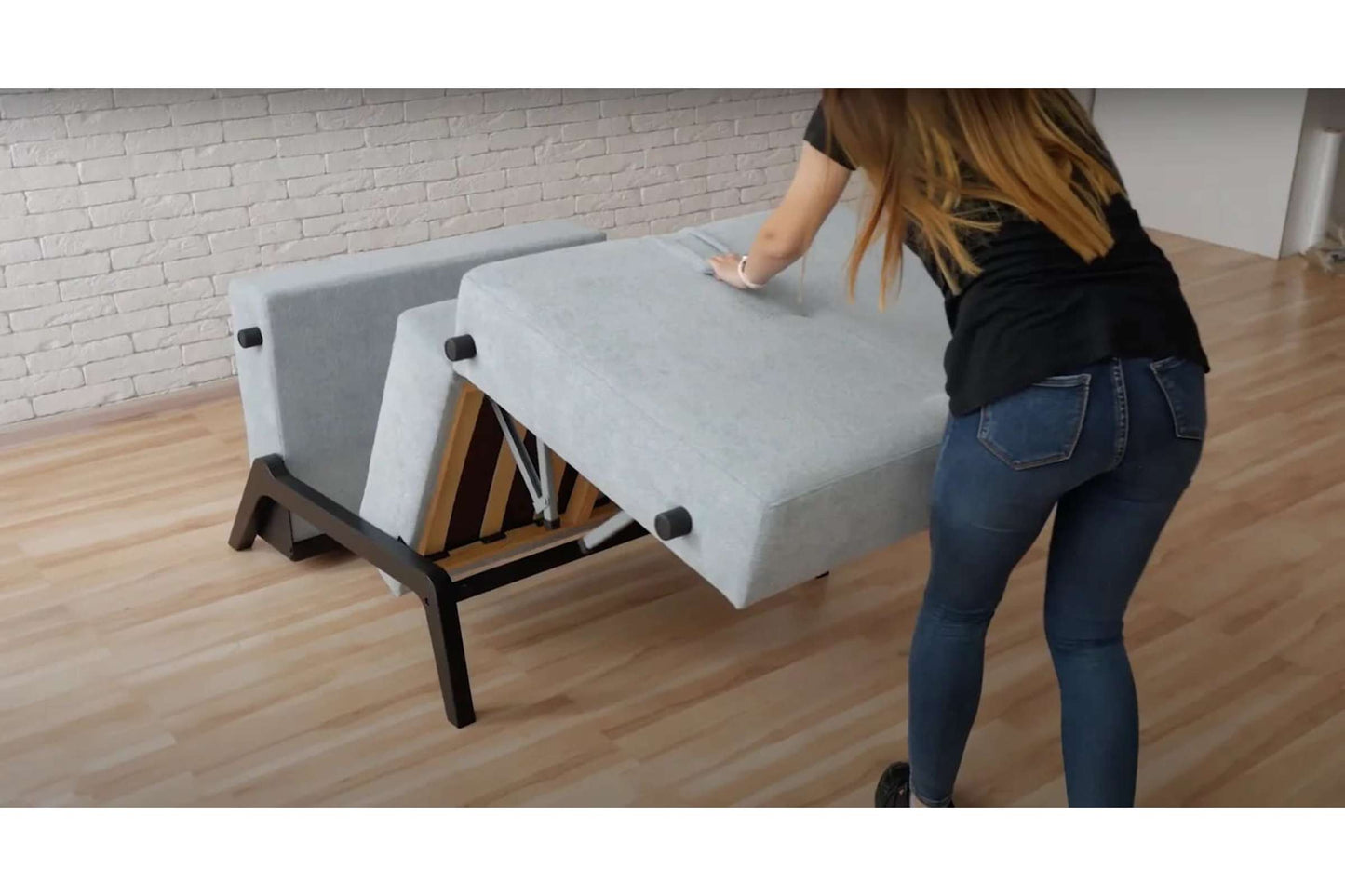 Flip Sofa Bed Medium Blue