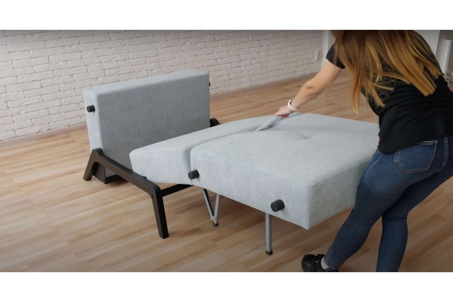 Flip Sofa Bed Large (Full XL Sleeper) Black (Malmo 96)