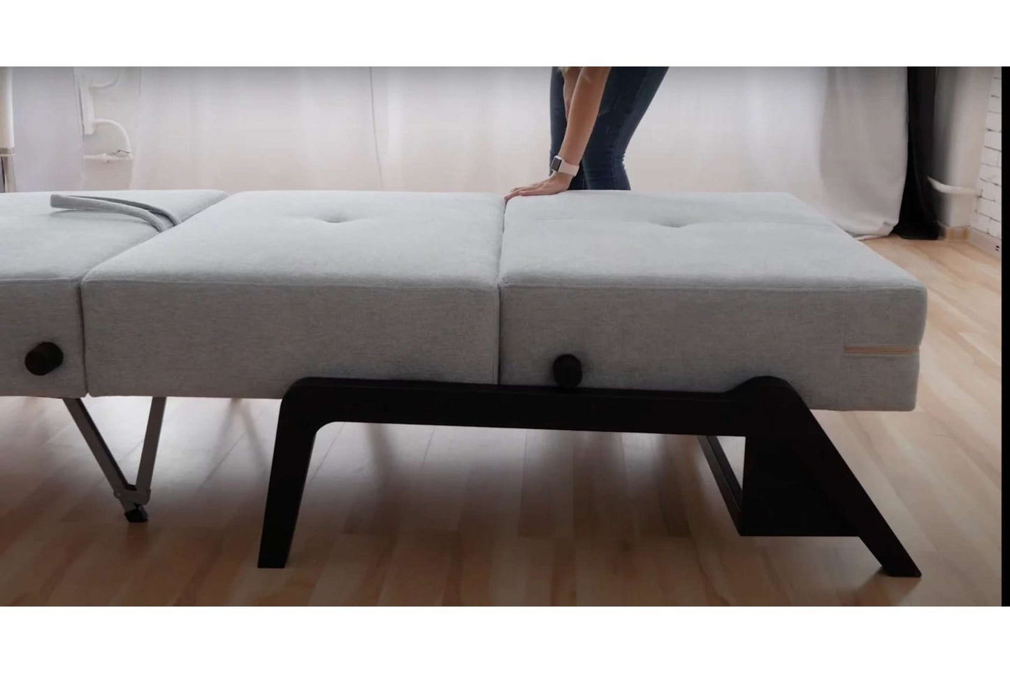 Flip Sofa Bed Medium Light Red