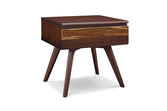 Azara Sable Nightstand with Tiger Bamboo Accent Drawer