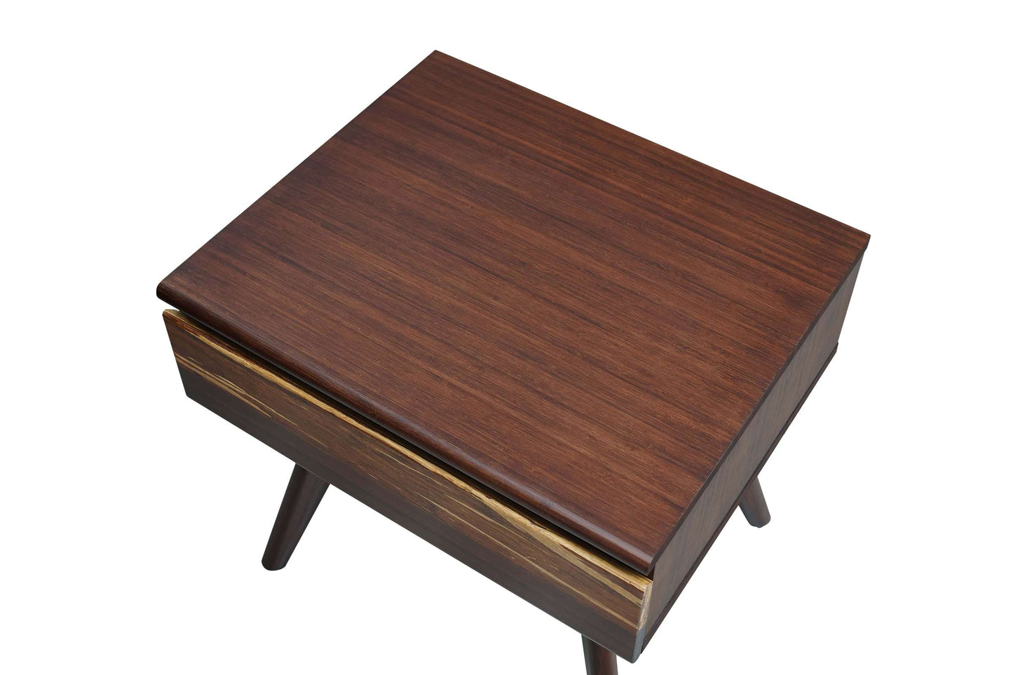Azara Sable Nightstand with Tiger Bamboo Accent Drawer
