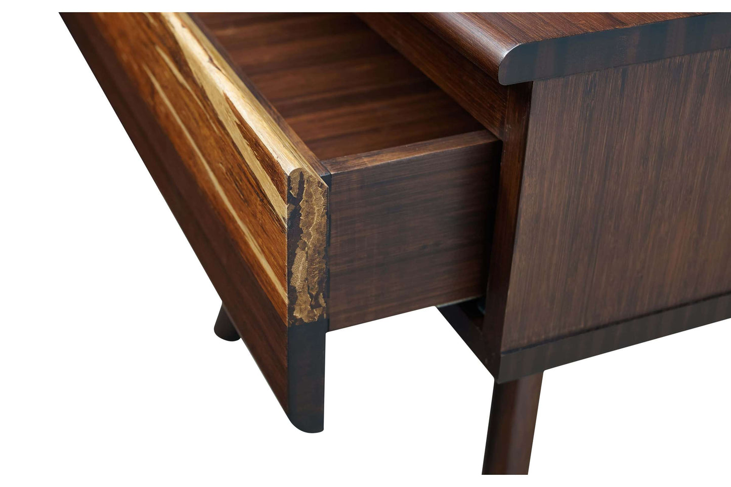 Azara Sable Nightstand with Tiger Bamboo Accent Drawer