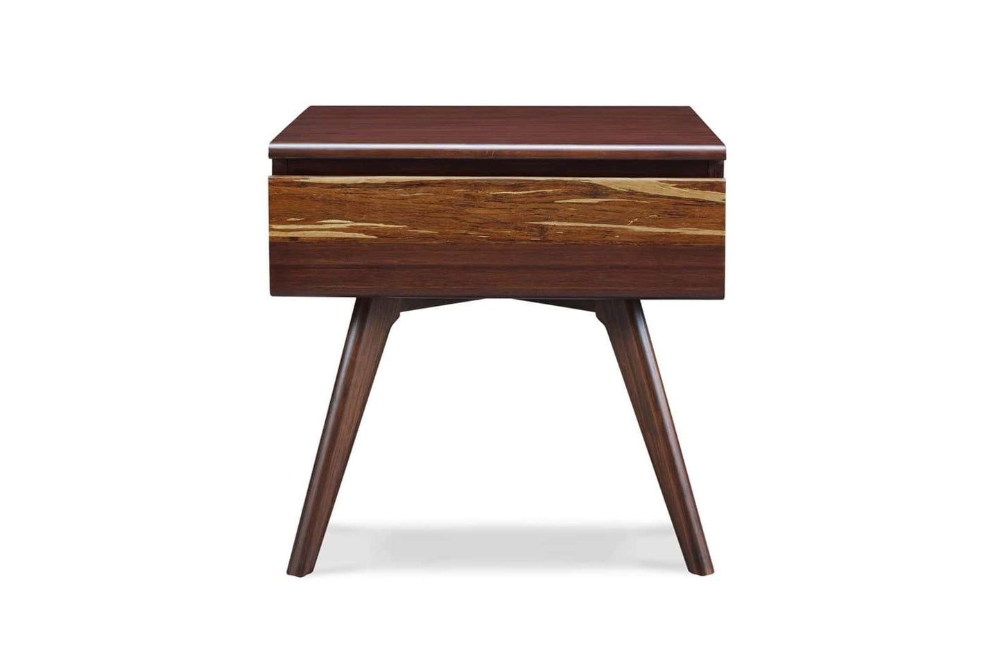 Azara Sable Nightstand with Tiger Bamboo Accent Drawer