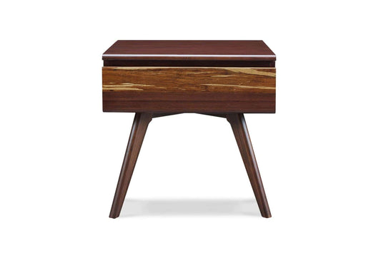 Azara Sable Nightstand with Tiger Bamboo Accent Drawer