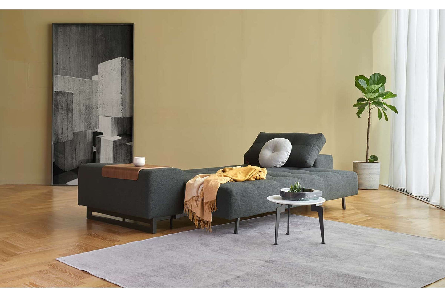 Grand Deluxe Excess Sofa Bed (Queen Size) Melange Light Gray