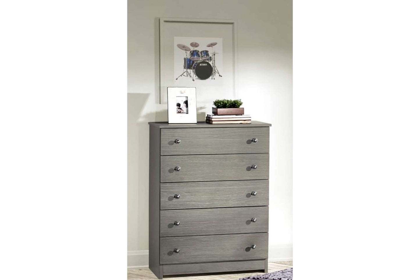 5 Drawer Chest Gray