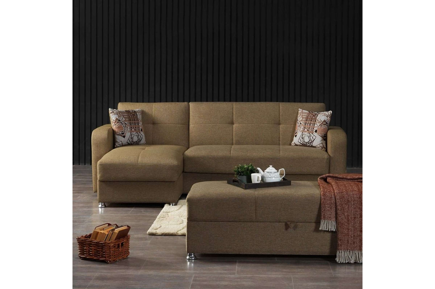 Loveseat Sectional Brown
