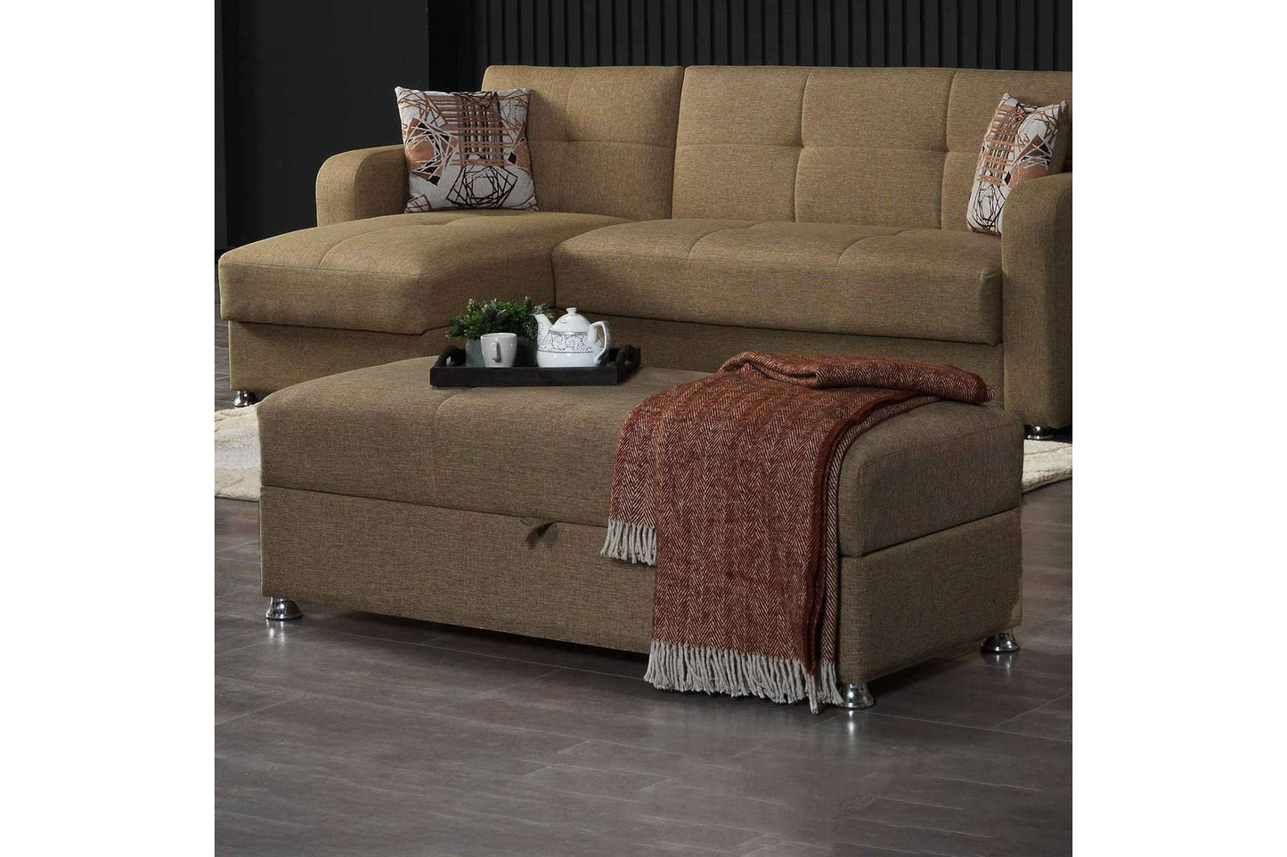 Loveseat Sectional Brown