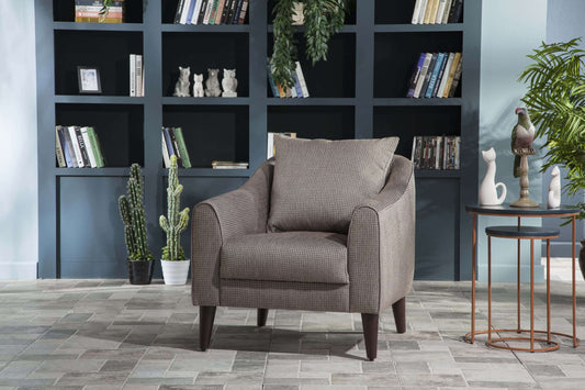 Brookline Accent Chair Ironton Basic Brown 472 by Bellona - Comfortable Fabric Upholstered Seating
