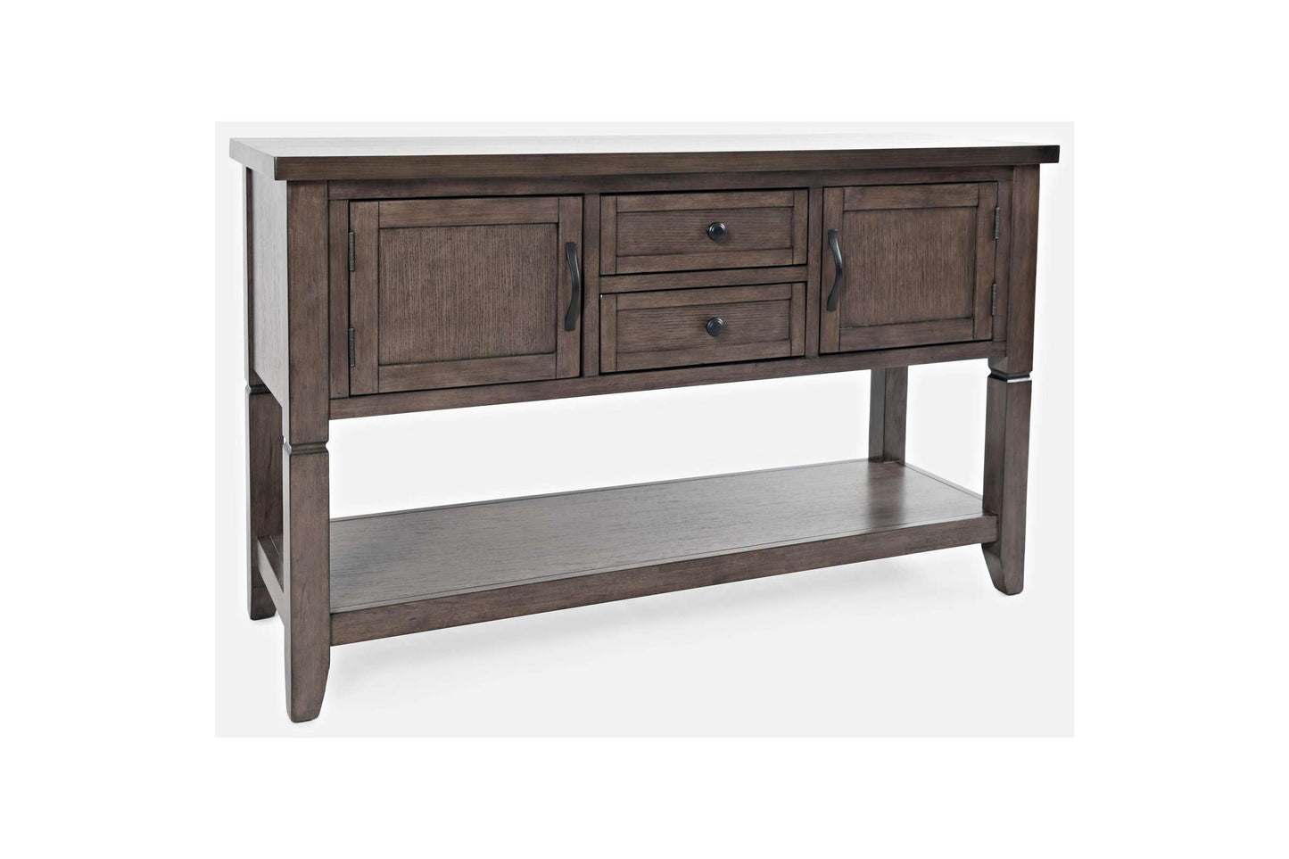 Lincoln Square Dark Brown Server with 2 Drawers - Elegant Dining Furniture