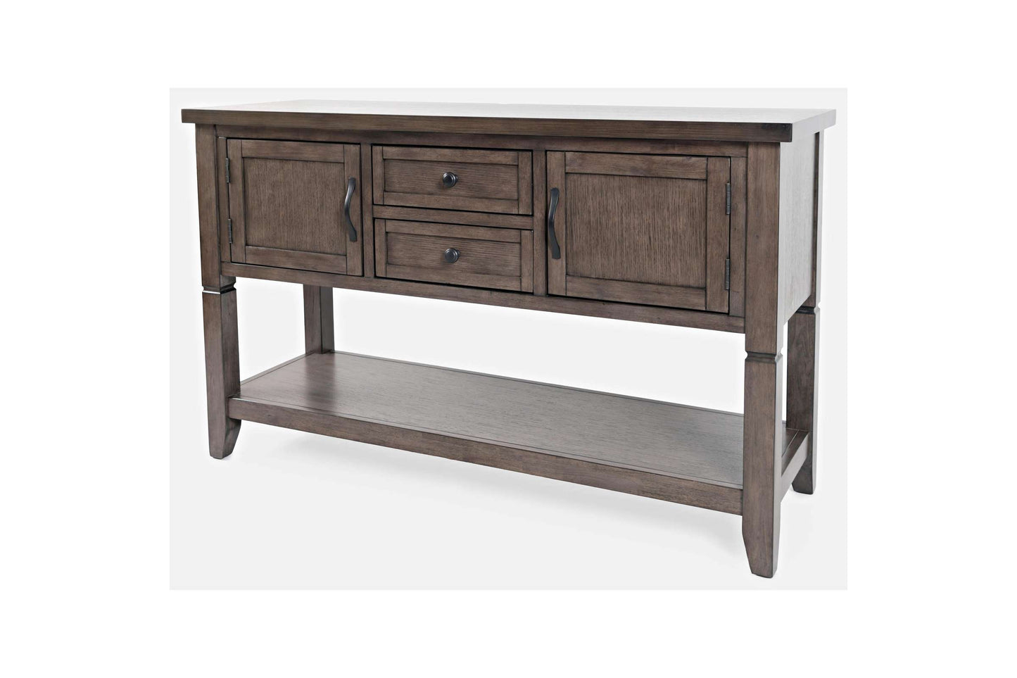 Lincoln Square Dark Brown Server with 2 Drawers - Elegant Dining Furniture
