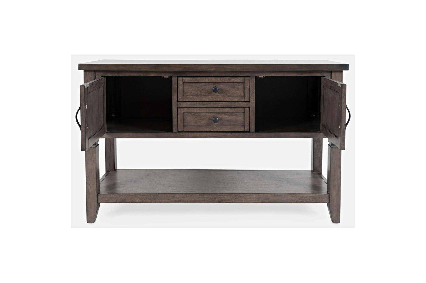 Lincoln Square Dark Brown Server with 2 Drawers - Elegant Dining Furniture