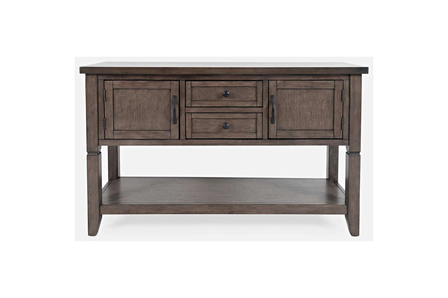 Lincoln Square Dark Brown Server with 2 Drawers - Elegant Dining Furniture