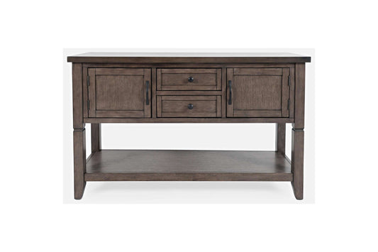 Lincoln Square Dark Brown Server with 2 Drawers - Elegant Dining Furniture